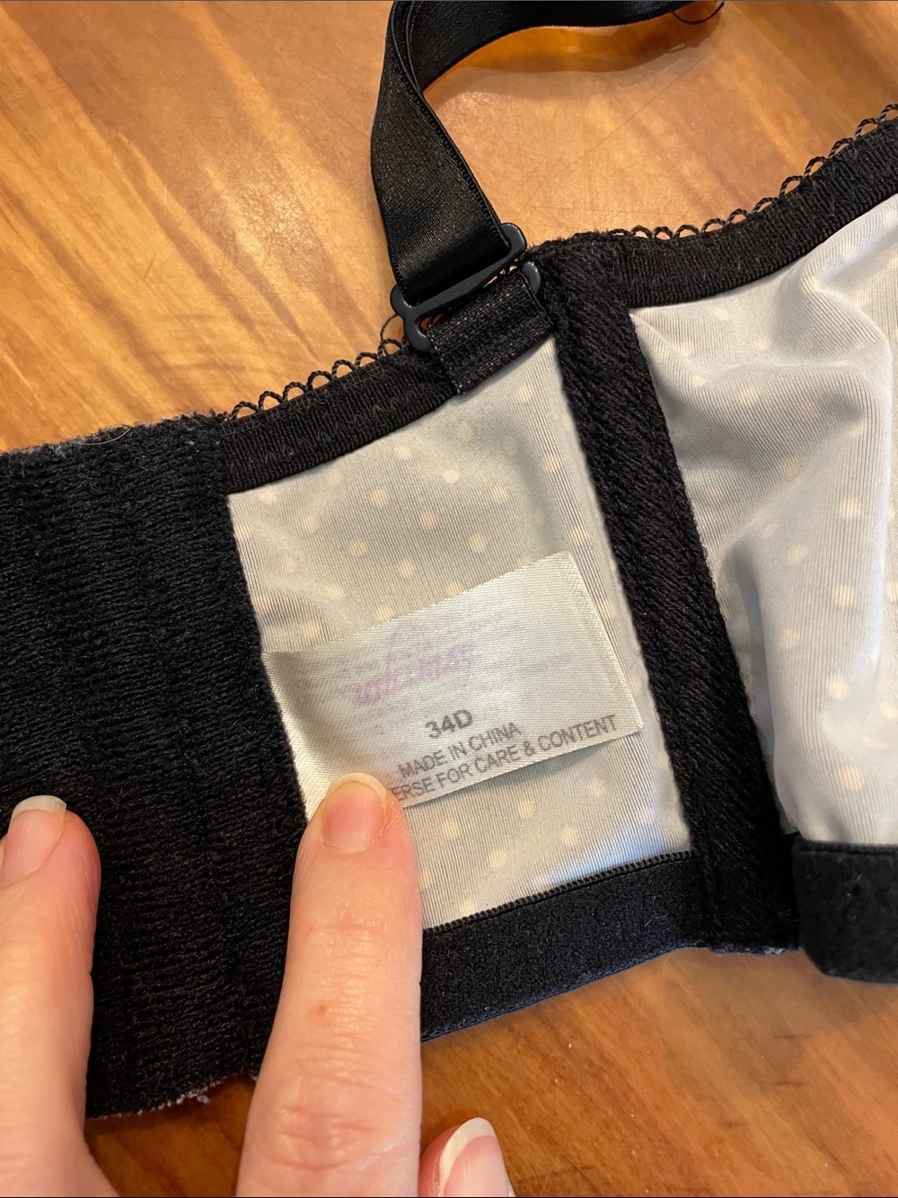 Two Boutique 34D Bras Black Polka Dot Longline Bra & Nude T-Shirt Bra EUC! - Picture 5 of 13